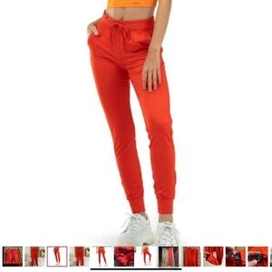 BALANCE ATHLETICA BRAND STRETCH RED ORANGE BODYCON HIGH WAIST JOGGER PANT S